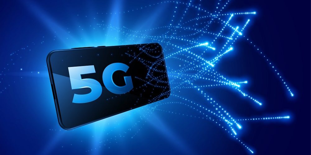 Imagem mostrando uma rede de telecomunicação 5G.
