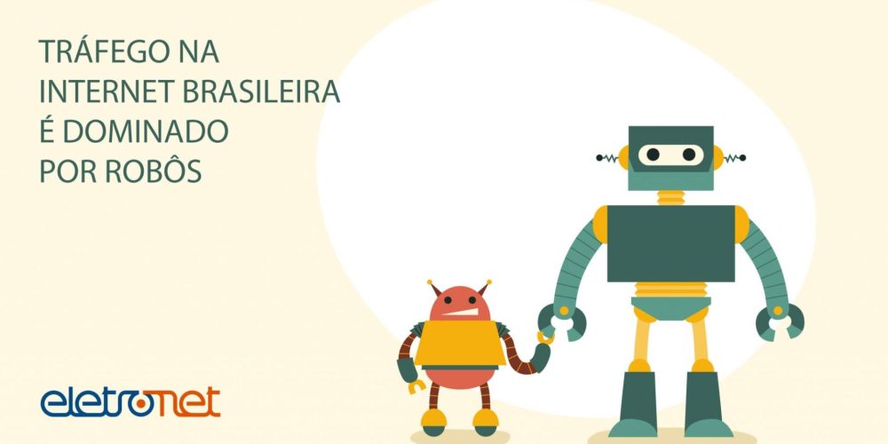 Imagem de um robô ilustrando o tráfego na internet
