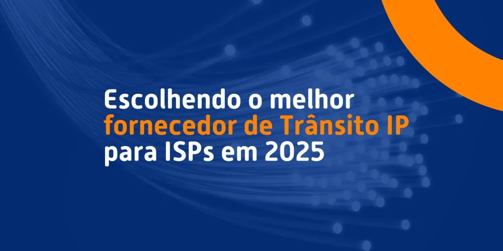 Imagem com feixes de luz representando fibra óptica e conectividade IP para provedores de internet em 2025