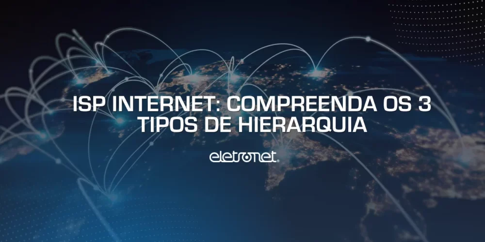 Imagem do globo terrestre com traços de luz conectando os países e simbolizando a hierarquia Tier 1 ISP internet.